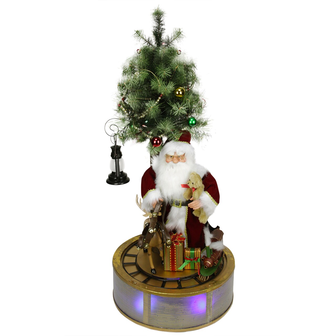Northlight LED Lighted Musical Santa Claus with Rotating Train Christmas Decoration - 48"